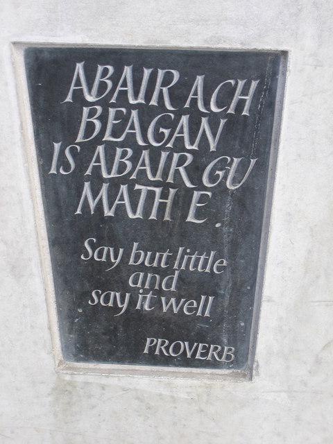 Gaelic proverb on display in Scottish parliament building